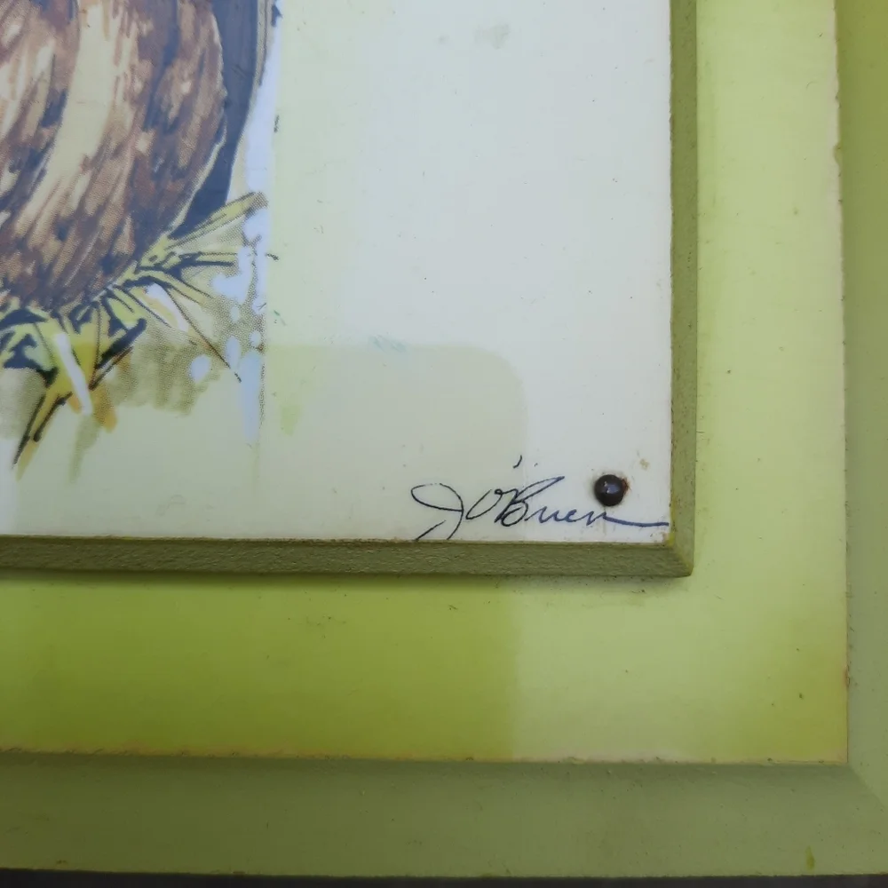 Vintage Yellow Owl Wall Art